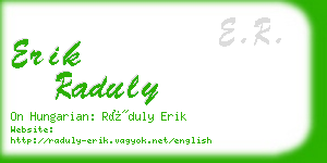 erik raduly business card